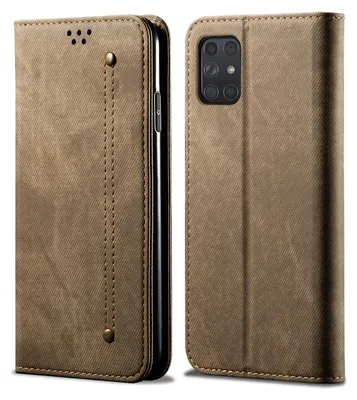 Obrázek produktu pro Galaxy A52 5G Pouzdro, Kožené Peněženkové Pouzdro s Magnetickým Uzavíráním a Stojánkem pro Samsung Galaxy A52 5G Khaki