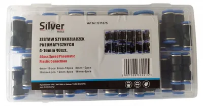 Produktbild von Schnellverbinder-Set 4-16 mm, 40 Stück, silber