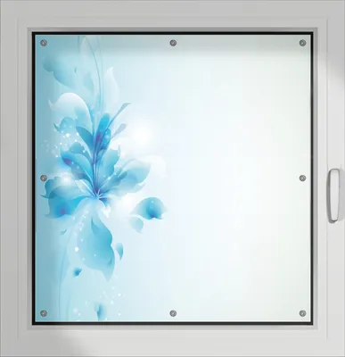 Produktbild von Wallario Lichtschutzbild, Dekorativer Sichtschutz Sonnenschutz 96 x 93 cm mit Motiv: Blaues Blumenbuket - Verdunklung ohne Bohren
