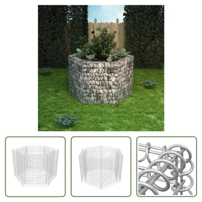Produktbild von The Living Store Sechseckiges Gabionen-Hochbeet 160×140×100 cm