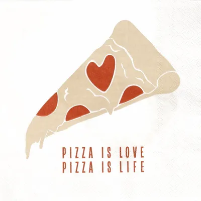 Produktbild von Räder Serviette 33x33cm Pizza is Love