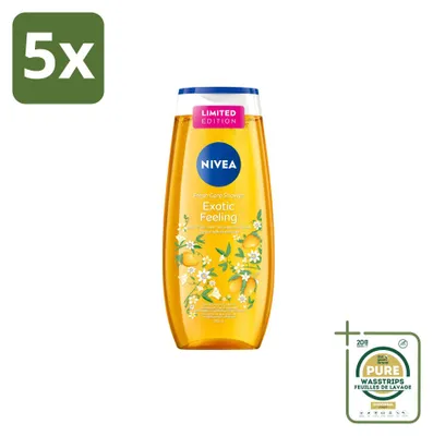 Zdjęcie produktu dla 5 sztuk żelu pod prysznic Nivea Exotic Feeling, pojemność 250 ml, zestaw ekonomiczny