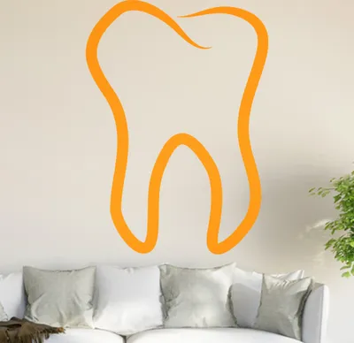 Produktbild von Zahn Wandtattoo in 6 Größen - Wandaufkleber Wall Sticker - Dekoration, Küche, Wohnzimmer, Schlafzimmer, Badezimmer