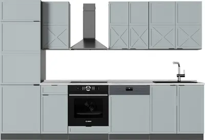 Produktbild von Küchenzeile Vicco Fame-Line Hellblau-grau/Anthrazit 300 cm ohne Arbeitsplatte, Model 51140