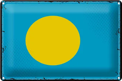 Produktbild von Blechschild Flagge Palau 30x20cm Retro Flag of Palau