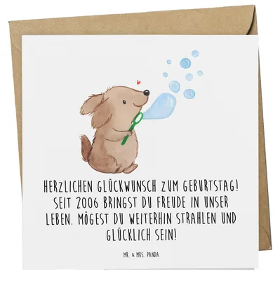 Produktbild von Mr. & Mrs. Panda Grußkarte 2006 Geburtstag - Weiß - Geschenk, Happy Birthday, Glückwunschkarte, Freunde, faltkarte, Glückwunsch, anlasskarte, Gefühle, Geburtstagsgruß
