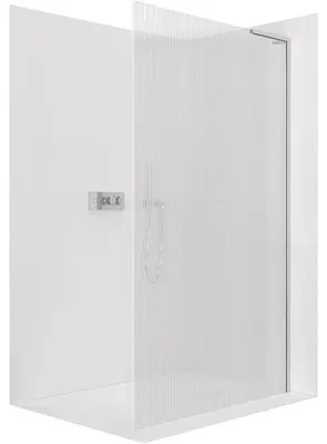 Immagine prodotto di CERANO - Box doccia Walk-in Onyx con montante a L destro - 8 mm - cromato, vetro rigato - 60x200 cm