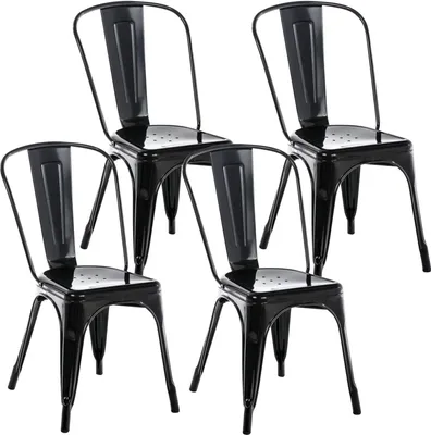 Produktbild von 4er Set Stuhl HLO-CP57  schwarz