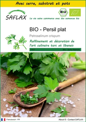 Image de SAFLAX Ensemble de culture -- Persil plat - 600 graines - Petroselinum