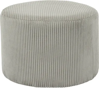 Produktbild von SalesFever Sitzhocker | rund Ø55 cm | Stoffbezug in Cord-Optik | B 55 x T 55 x H 38 cm | hellgrau
