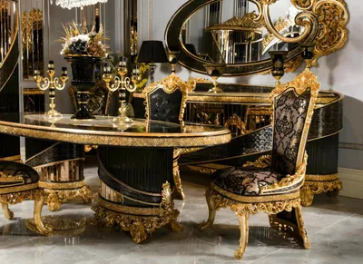 Image de Élégante table à manger noire en bois et verre au design moderne