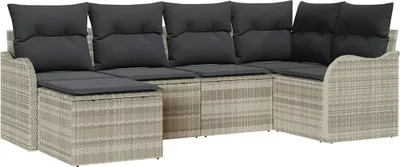 Produktbild von vidaXL Gartensofa-set Hellgrau Poly-Rattan