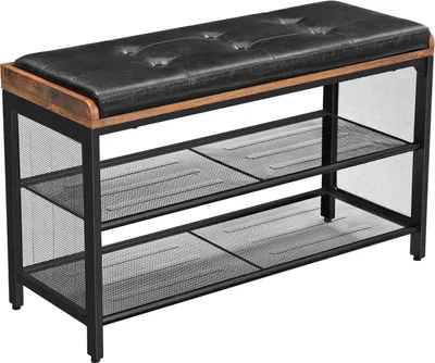 Produktbild von VASAGLE Stojan na topánky Lavica na topánky so sieťovanými policami 80 cm