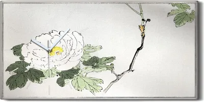 Produktbild von Wandbild Leinwand Bilder Wanduhr 60x30 Malerei Asiatischer Blumen Zweig - weiße Hände