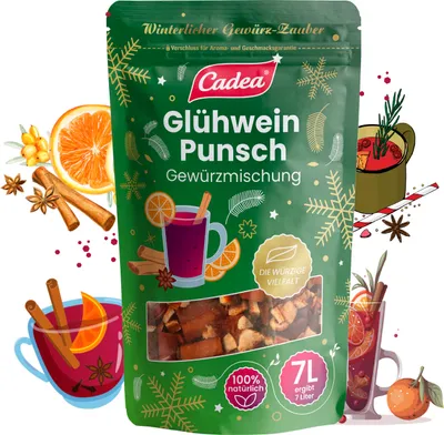 Produktbild von CADEA Glühwein Punsch Gewürzmischung 16 x 100g Wintergetränke Glühpunsch