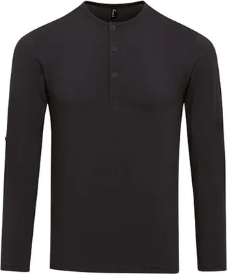 Obrázek produktu pro Premier Workwear PR218 | Pánské tričko s dlouhým rukávem, s rukávy z kartonu - barva: černá - velikost: L