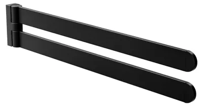 Handtuchhalter doppelt, 434x75x30 mm, Zamak, matt schwarz