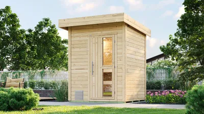 Produktbild von weka Saunahaus 38 mm NAANTALI mit Flachdach x B x T x H  x 210 x 249 x 0
