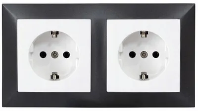 Image de Adelid LoveMe Double Prise Schuko Blanche Cadre Noir