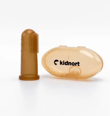 Obrázok produktu pre Silikónová kefa na prsty Kidnort Blomka 6m+