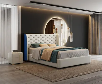Produktbild von Schlafzimmer Möbel Designer Bett Bettgestell Doppelbetten Eleganz Holz