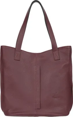 Produktbild von Geräumige Damenhandtasche aus italienischem Glattleder in Rot – Stilvolle & praktische Schultertasche für Alltag & Büro