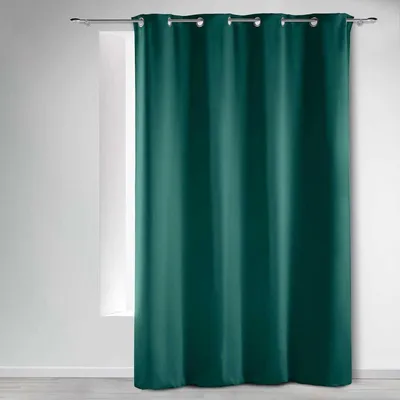 Image de Rideau occultant à oeillets - Vert Emeraude - 135 x 240 cm