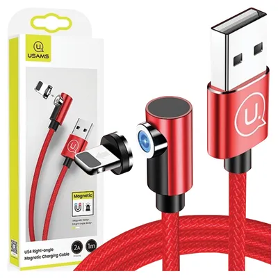 Immagine prodotto di Cavo Lightning Usams 1M angolare magnetico rosso/rosso Sj444Usb02 (Us-Sj444)