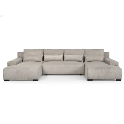 Produktbild von Ecksofa BENNY Beige U-Form Modernes Polstersofa mit Schlaffunktion und Bettkasten