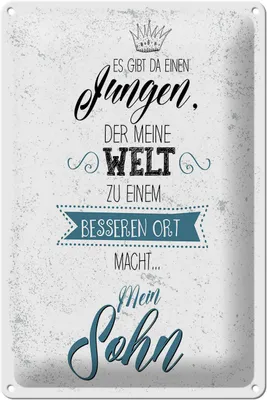 Produktbild von Blechschild  Sohn meine Welt wird besser, 30 x 20 cm, Blechschilder