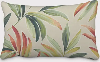 Produktbild von SCHÖNER LEBEN. Kissenhülle Blätter Zweige beige grün rot Größe 40x60cm (HxB) 40x60cm (HxB) Größe