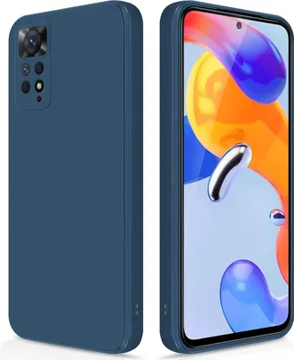 Produktbild von Silikon Hülle für Xiaomi Redmi Note 11 Pro 5G/4G Flüssigsilikon Dünn Gel Gummi Matt Kratzfeste Schutzhülle Blau