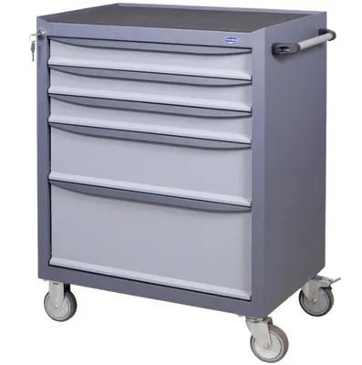 Zdjęcie produktu dla Wózek Warsztatowy Narzędziowy Szafka Serwisowa - 5 Szuflad, Stalowa Konstrukcja, Wymiary 90x74x44 cm | UHL-MASH TU 3SML