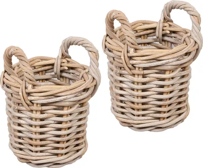 Produktbild von 2er Set Natur-Rattankorb BAKUL rund Grey ca. 20cm