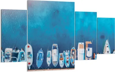 Produktbild von Bild auf Leinwand - Leinwandbild - 4 Teile - Hafen Hafen £ódŸ - 160x90cm - Wand Bild - Wanddeko - Wandbilder - Leinwanddruck - Bilder - Wanddekoration - Leinwand bilder - Wandbild - DL160x90-5081