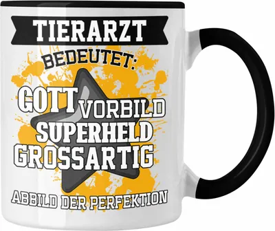 Produktbild von Trendation - Bester Tierarzt Geschenk Tasse Geschenkideen Veterinär Danke Dankeschön Tierarzt Geschenke (Schwarz)