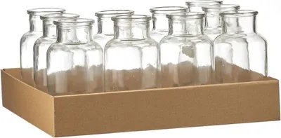 Produktbild von Skipp transparente Glasvase in Flaschenform 16 cm hoch 8 cm Durchmesser