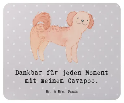 Produktbild von Mr. & Mrs. Panda Mauspad Cavapoo Moment - Grau Pastell - Geschenk, Cavoodle, mousematte, pc mousepad, Mouse Pad