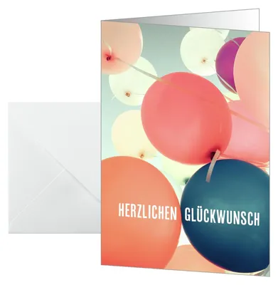 Produktbild von SIGEL DS617 Geburtstags-Karten "Balloons" -  A6 - 10 Karten inkl. weiße Umschläge