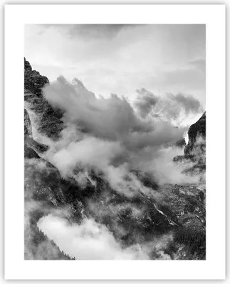 Produktbild von Poster - Poster ohne Rahmen - Berge Nebel Gipfel - 40x50 cm - Wand Bild - Wanddeko - Wandbilder - Kunstposter - Wandposter - Bilder - Kunstdruck - Wanddekoration - Wandbild - P2XPA40x50-3664