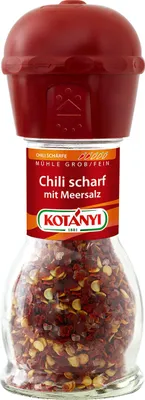 Produktbild von Kotanyi Chili Mix scharf mit Meersalz 34 g in Mühle grob + fein / Gewürzmühle