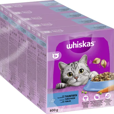Produktbild von WHISKAS® Karton Trocken 1+ mit Thunfisch 5 x 800g