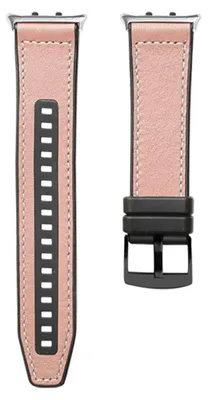 Obrázek produktu pro Pro Honor Watch 5 Vysoce kvalitní kožený hybridní silikonový náhradní pásek na ruku Pink