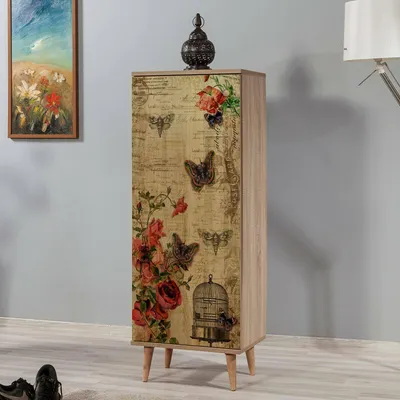 Immagine prodotto di Dacrydium - Scarpiera, 50x38x135h cm Marrone Quercia, 16 Paia
