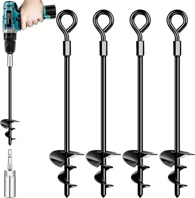 Produktbild von Gartenanker Set 4er Pack - Trampolinsicherung Grundeinlass
