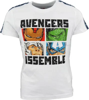 Produktbild von Marvel Avengers Kinder kurzarm T-Shirt – Weiß / 128