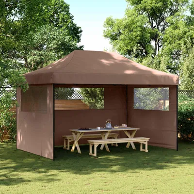Immagine prodotto di Maison Exclusive - Tenda da festa pieghevole pop-up con 3 pannelli laterali, marrone