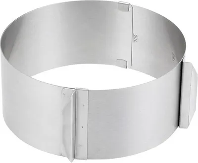 Image de CHG Cercle à gâteau en acier inoxydable avec échelle graduée, hauteur 8,5 cm, 16-30 cm, inoxydable, pour cuisson de gâteaux