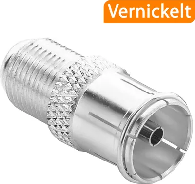 Produktbild von ORSEM SAT Antennenadapter Koaxialkabel auf TV Stecker Adapter - F-Buchse auf IEC-Buchse Kupplung Verbinder Koaxial Kabel Vernickelt