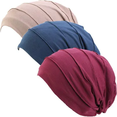 Productafbeelding van Hoofddoek dames - Katoen met zijde gevoerd - Tulband muts - Etnisch motief
